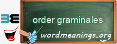 WordMeaning blackboard for order graminales